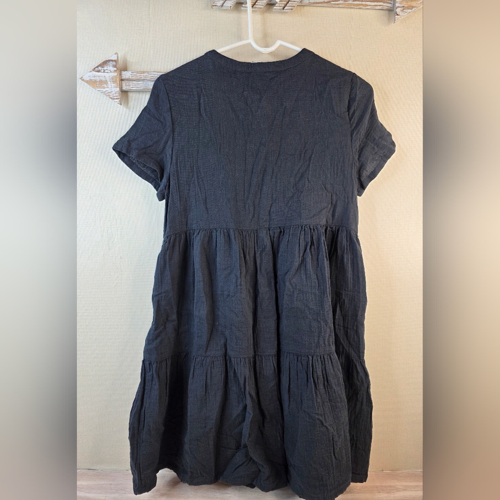 GAP Kids 14/16 Charcoal Black Button-Up Dress - Picture 2 of 3